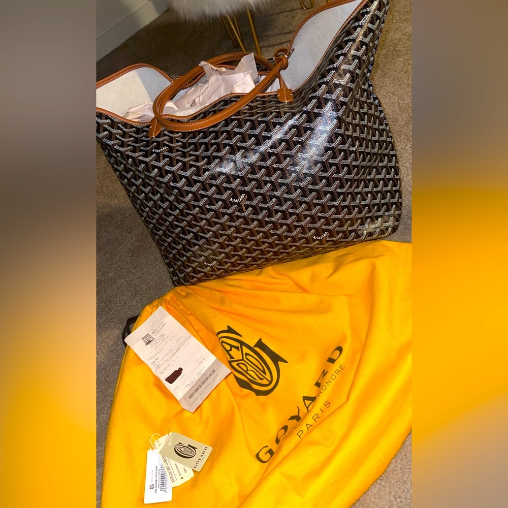 Goyard Goyardine Saint Louis GM Black & Tan